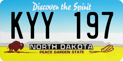 ND license plate KYY197