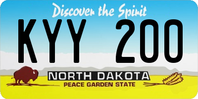 ND license plate KYY200