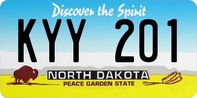 ND license plate KYY201