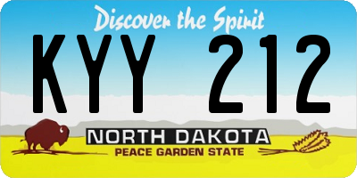 ND license plate KYY212