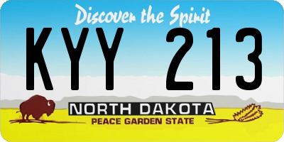 ND license plate KYY213