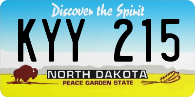 ND license plate KYY215