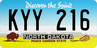 ND license plate KYY216