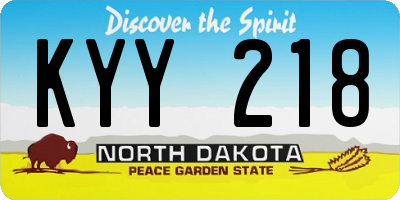 ND license plate KYY218