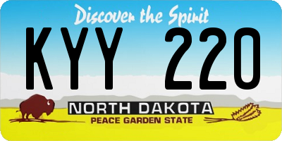 ND license plate KYY220