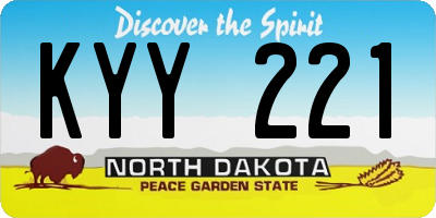 ND license plate KYY221