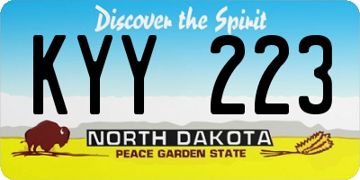 ND license plate KYY223