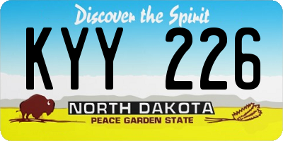 ND license plate KYY226