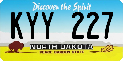 ND license plate KYY227