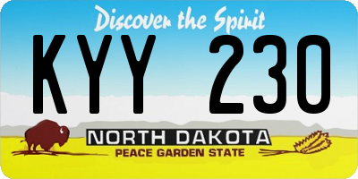 ND license plate KYY230