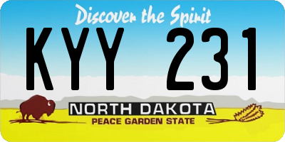 ND license plate KYY231