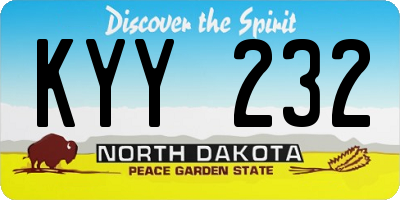 ND license plate KYY232