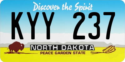 ND license plate KYY237
