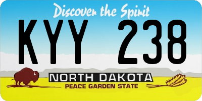 ND license plate KYY238