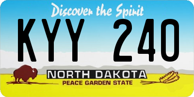 ND license plate KYY240