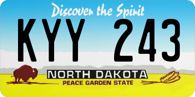 ND license plate KYY243