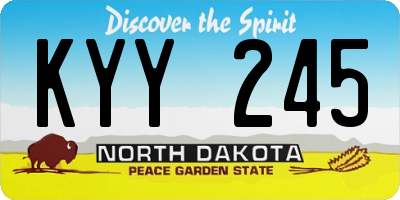 ND license plate KYY245