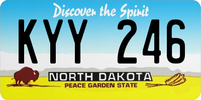ND license plate KYY246