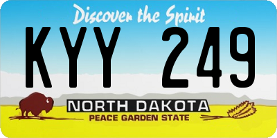 ND license plate KYY249
