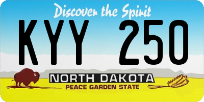 ND license plate KYY250
