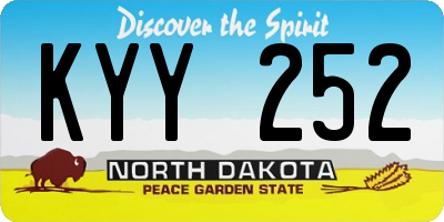 ND license plate KYY252