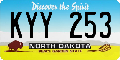 ND license plate KYY253