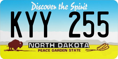 ND license plate KYY255