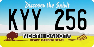 ND license plate KYY256