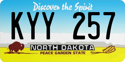 ND license plate KYY257