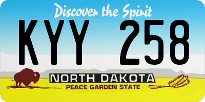 ND license plate KYY258