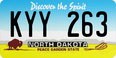 ND license plate KYY263