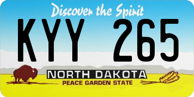 ND license plate KYY265