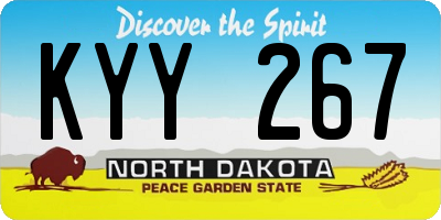 ND license plate KYY267