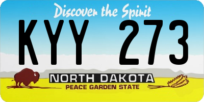ND license plate KYY273