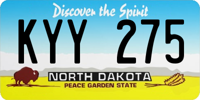 ND license plate KYY275