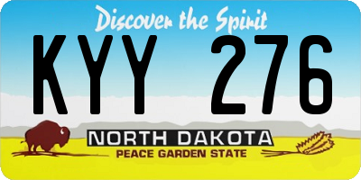 ND license plate KYY276