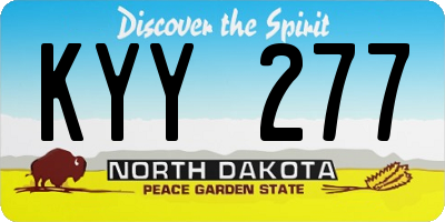 ND license plate KYY277