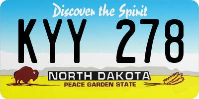 ND license plate KYY278