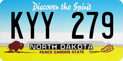 ND license plate KYY279