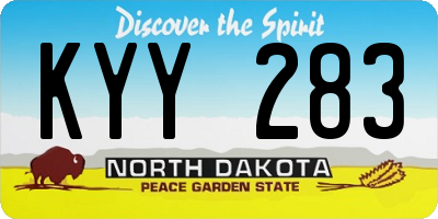 ND license plate KYY283