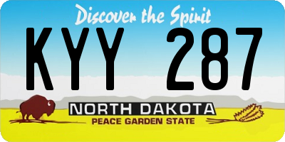 ND license plate KYY287