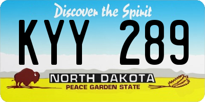 ND license plate KYY289