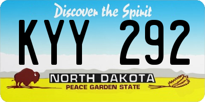 ND license plate KYY292