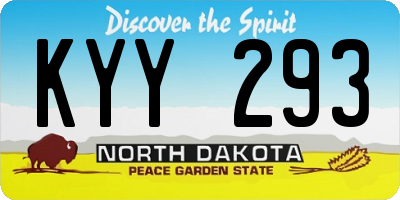 ND license plate KYY293