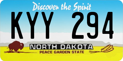 ND license plate KYY294