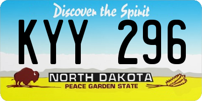 ND license plate KYY296