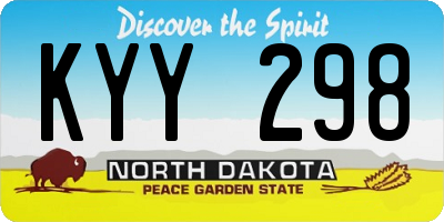ND license plate KYY298