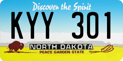 ND license plate KYY301