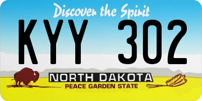 ND license plate KYY302