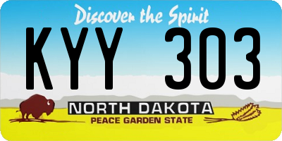 ND license plate KYY303
